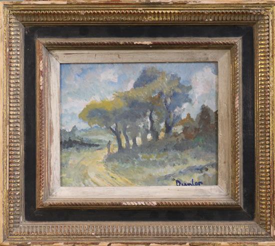 Ronald Ossory Dunlop (1894-1973) Traveller in a wooded landscape 7.5 x 9.5in.